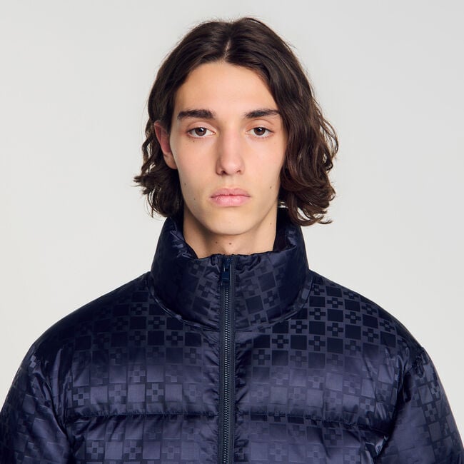 Doudoune d&eacute;perlante motif cross - Homme | Sandro Paris
