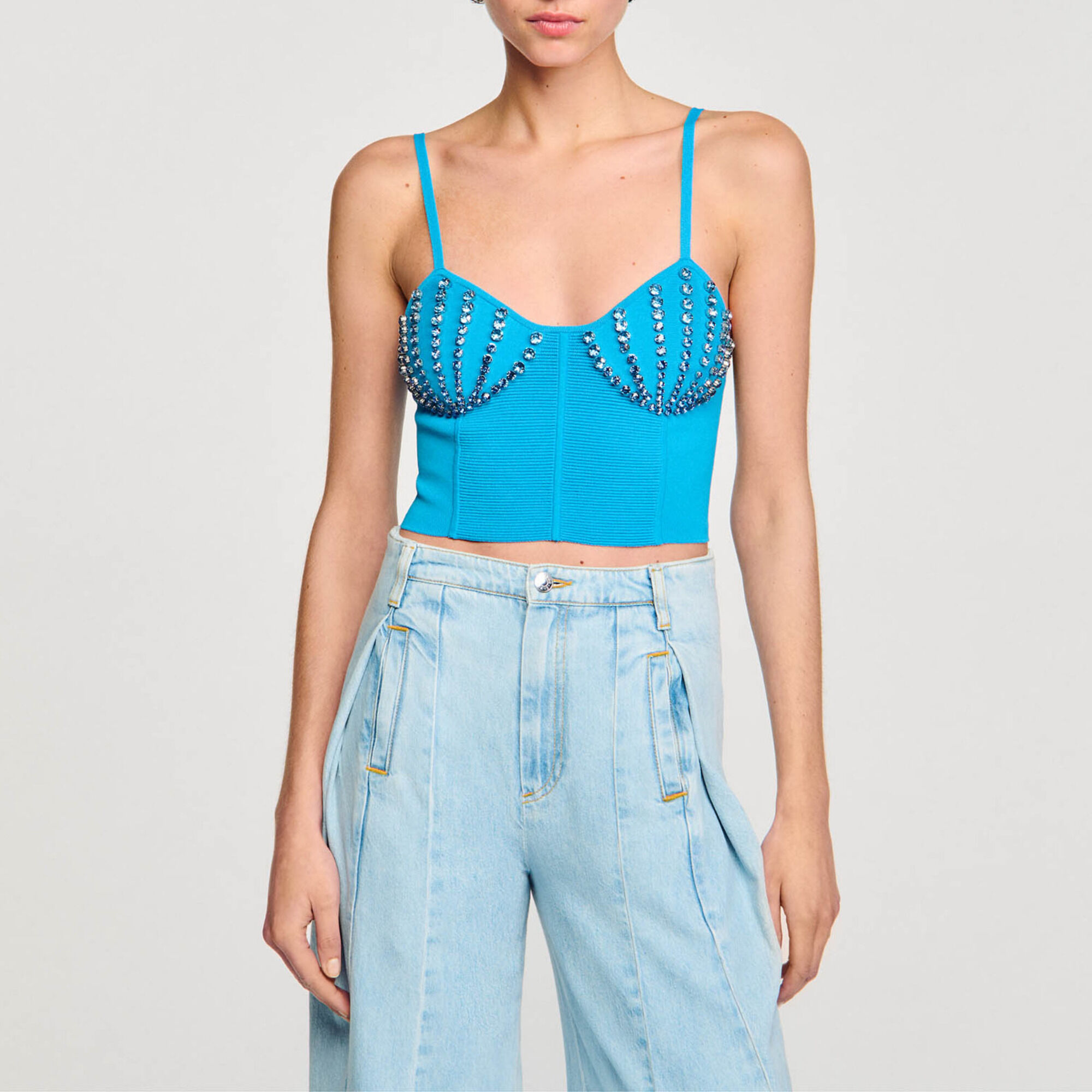 Bustier à strass coquillages