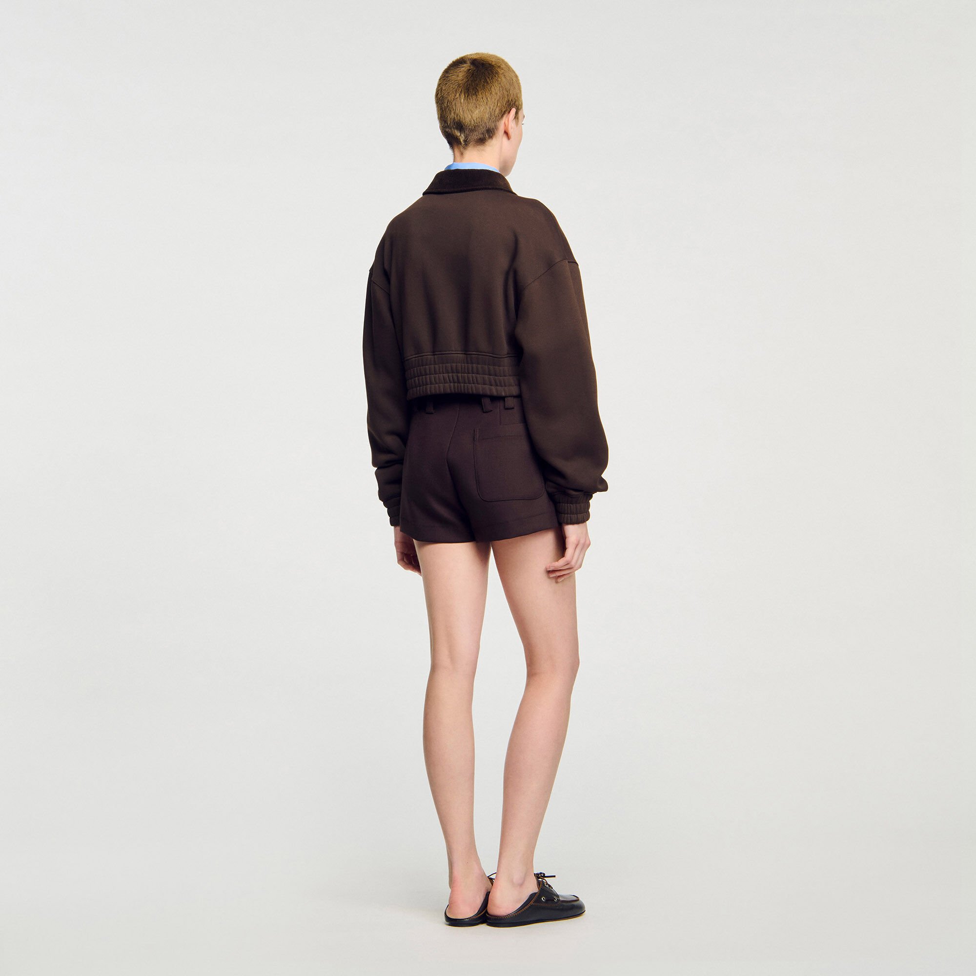 Sweatshirt court bi matière