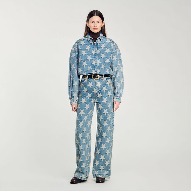 Jean à jacquard étoiles