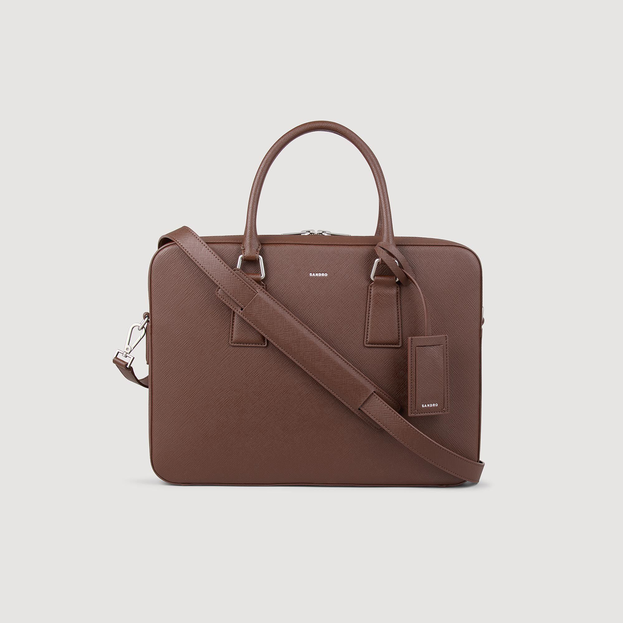 Saffiano leather briefcase store
