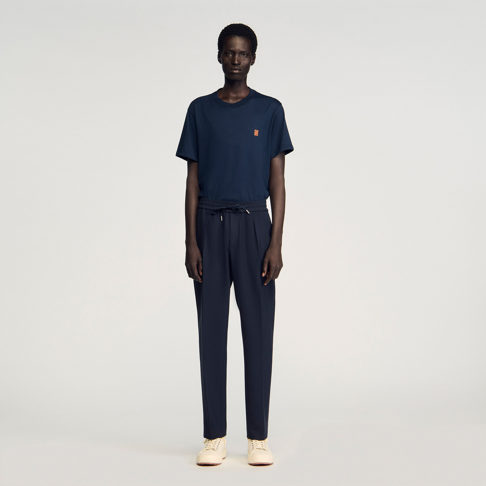 Pantalon droit élastiqué