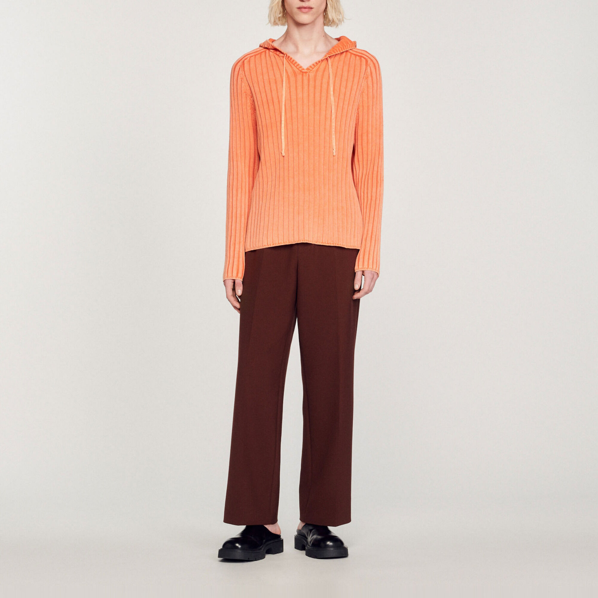 Hoodie en maille délavée