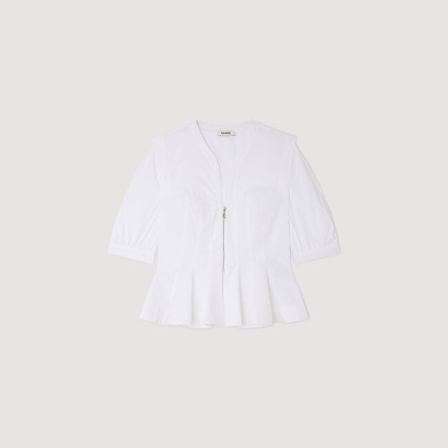 Chemise zipp&eacute;e &agrave; basque 