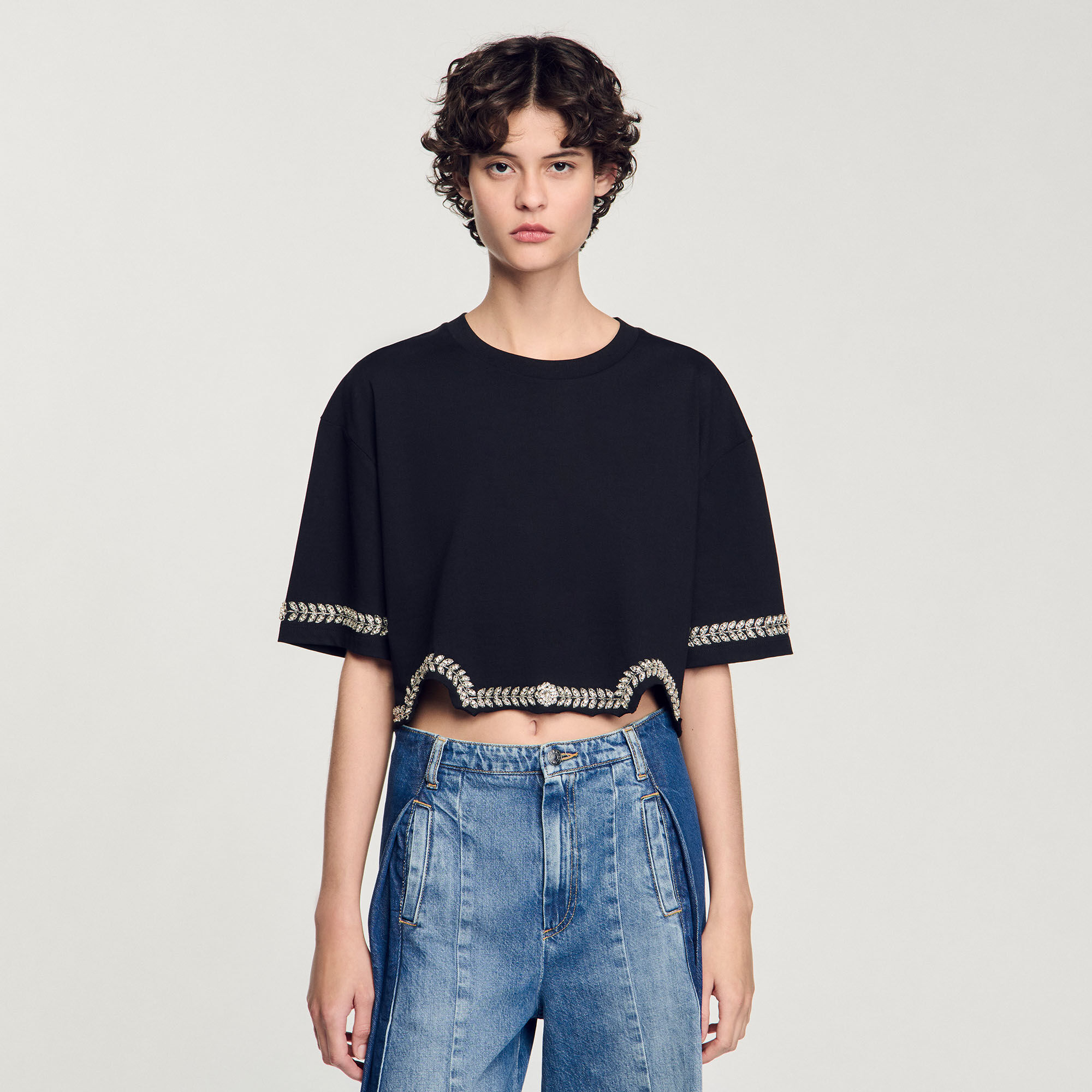 T-shirt court strassé