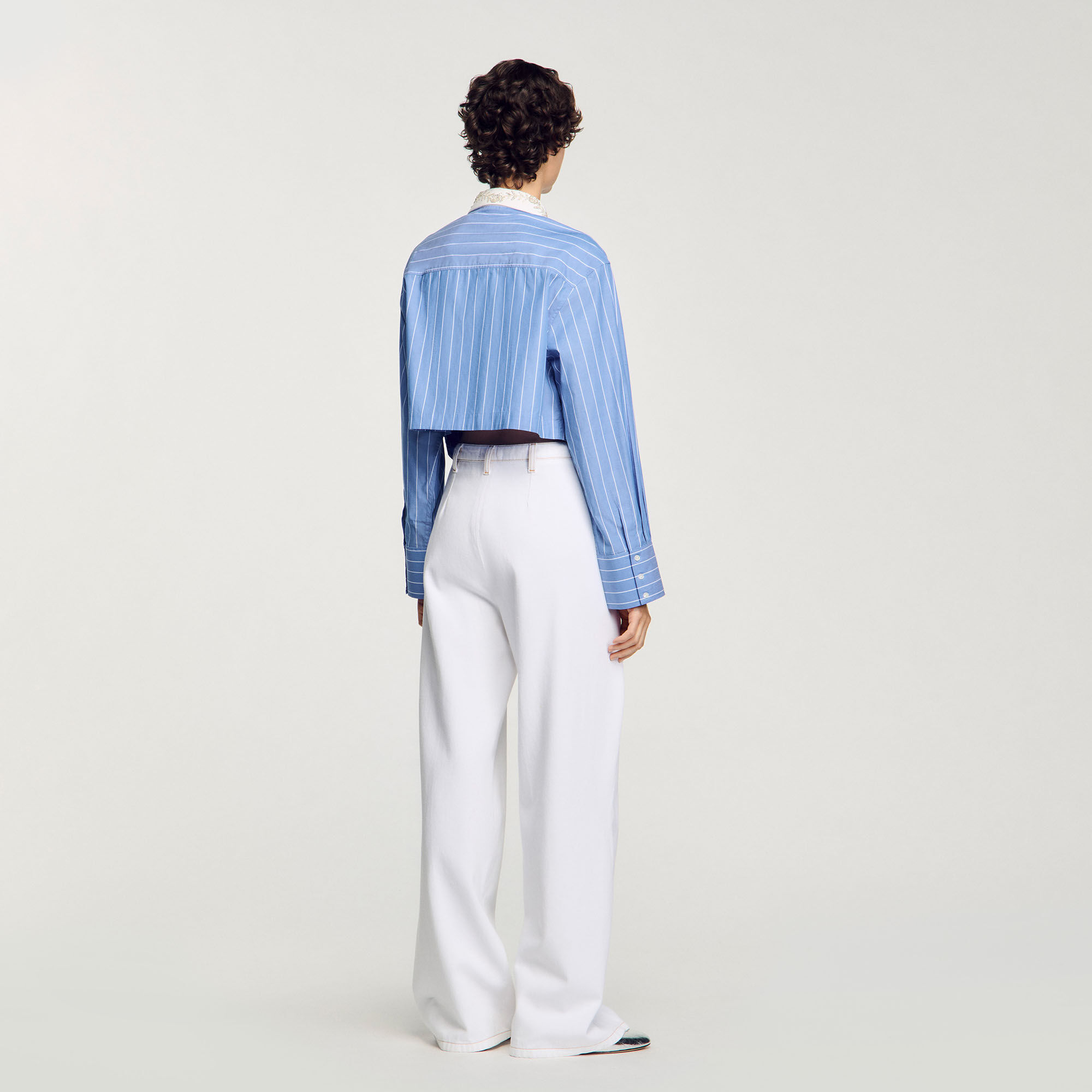 Chemise courte à rayures
