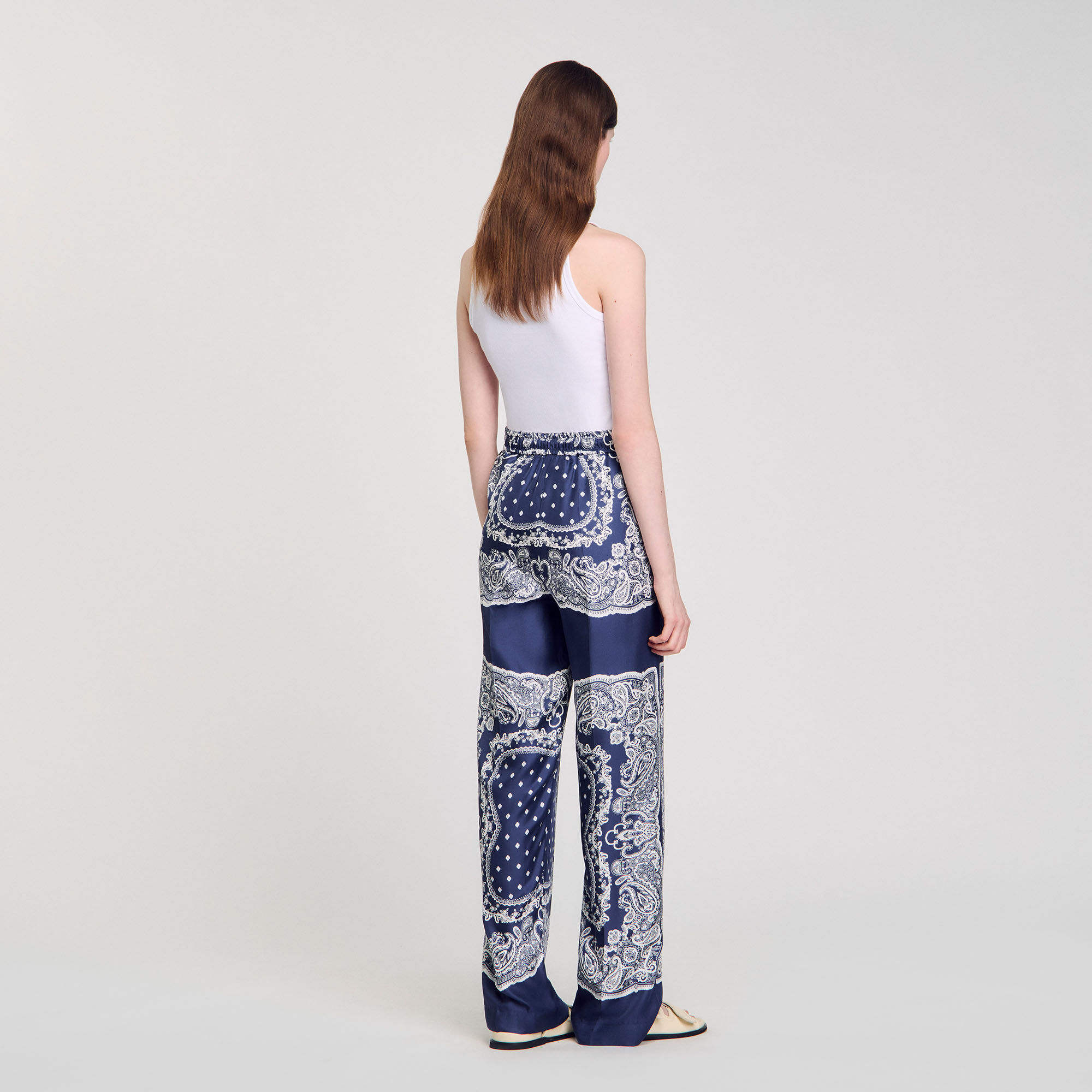 Pantalon fluide à imprimé bandana