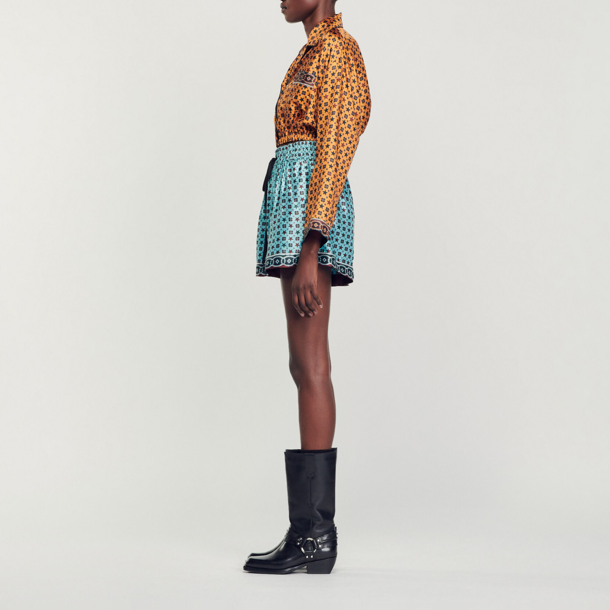 Chemise courte imprimée