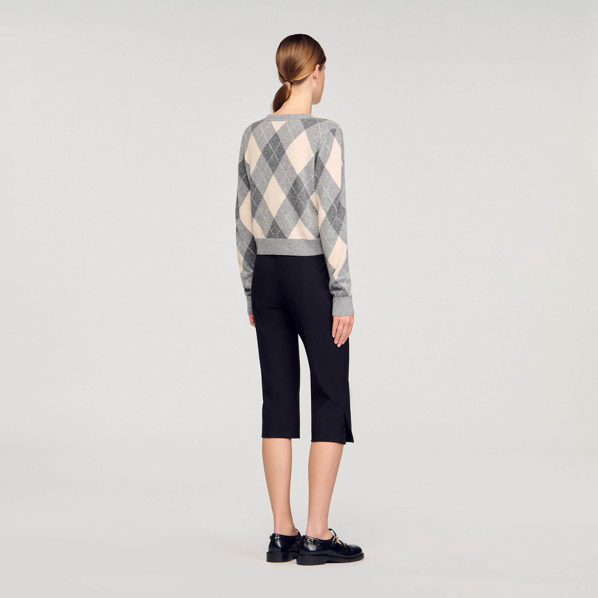 Cardigan &agrave; motifs losanges - Femme | Sandro Paris