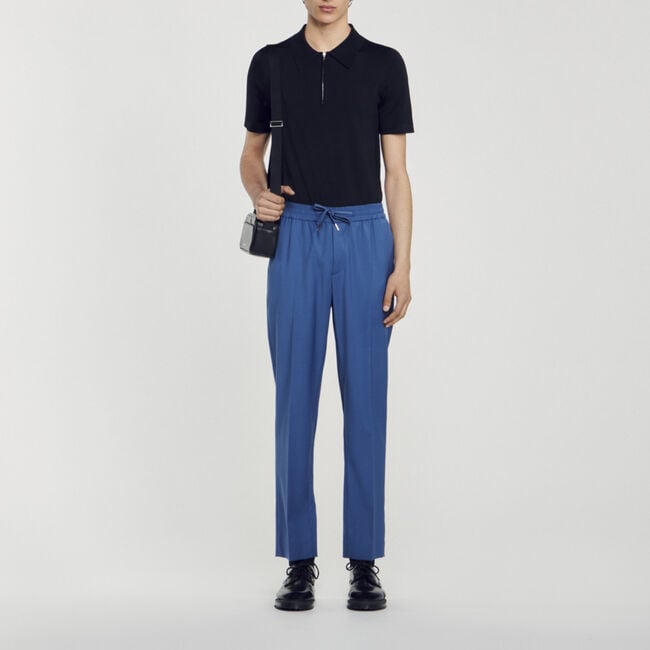Pantalon droit élastiqué