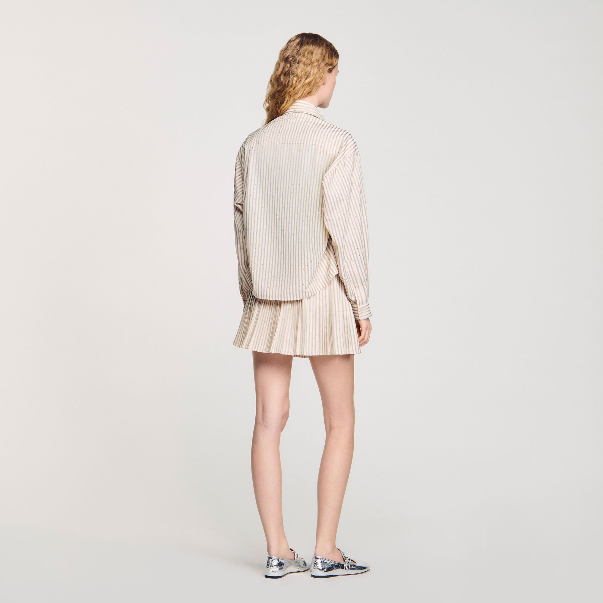 Chemise strassée à rayures