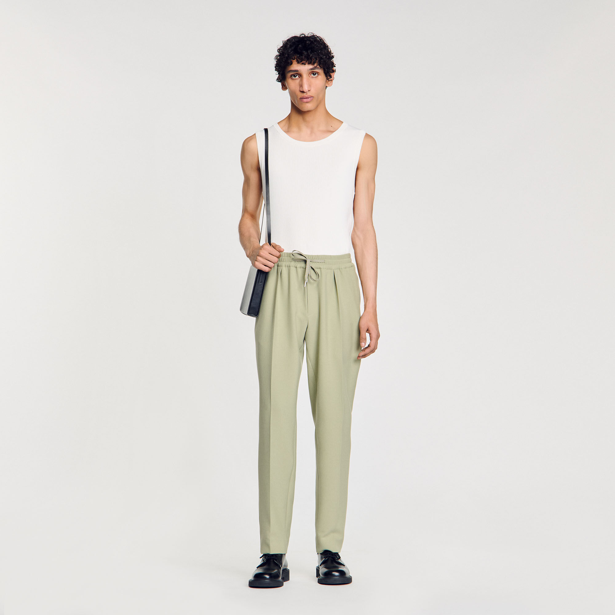 Pantalon droit élastiqué