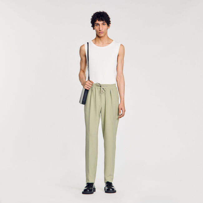Pantalon droit élastiqué