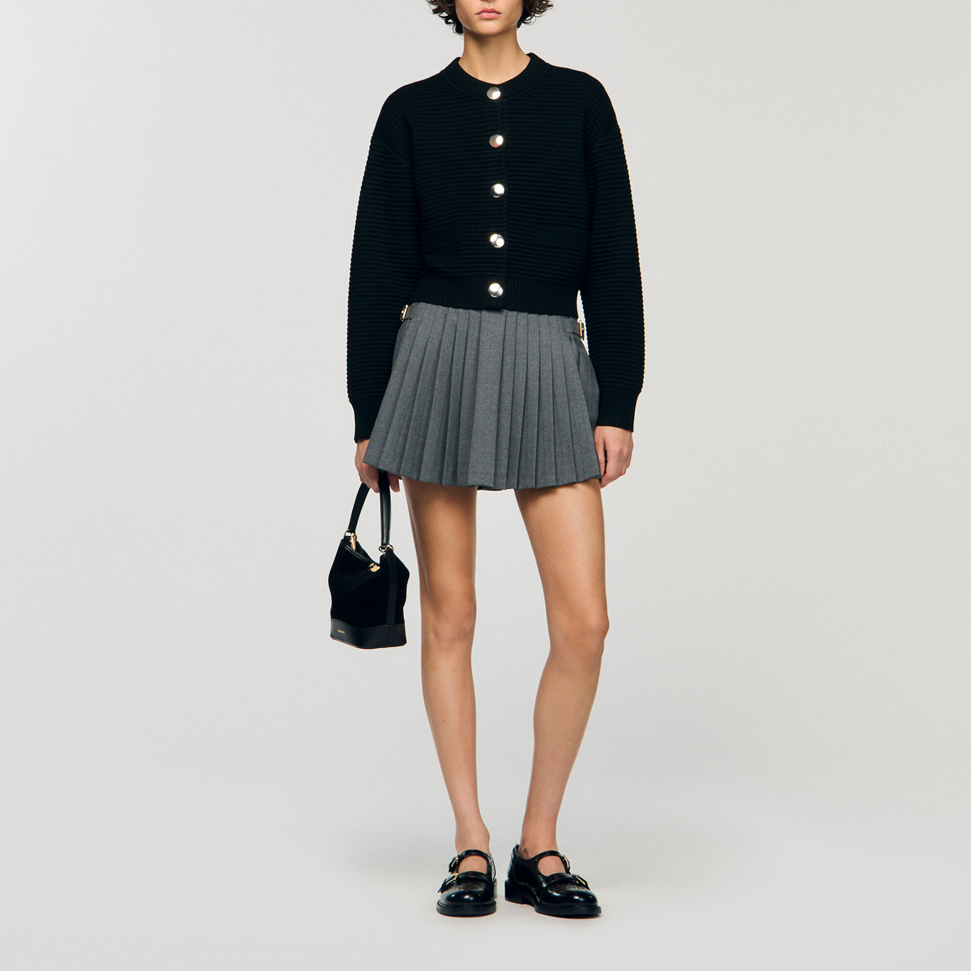 Cardigan en maille textur&eacute;e  - Femme | Sandro Paris