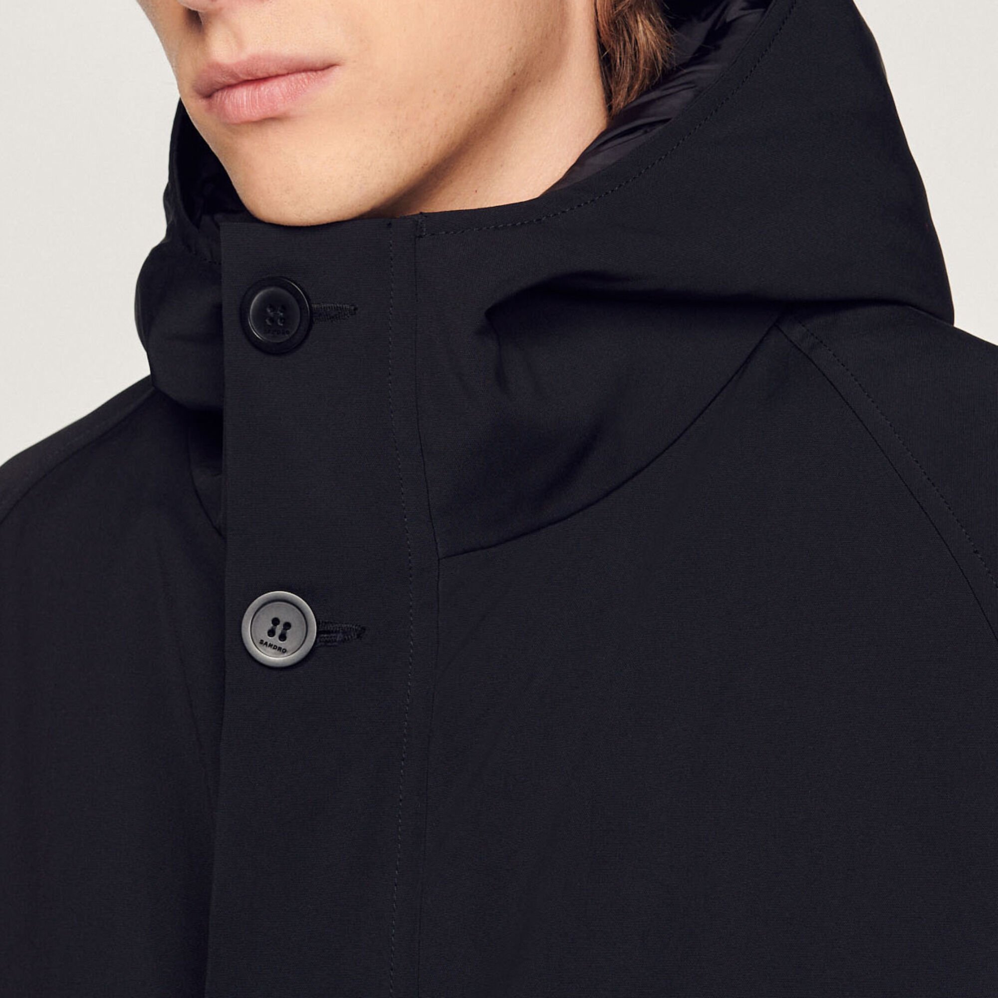 Parka molletonné en tissu technique