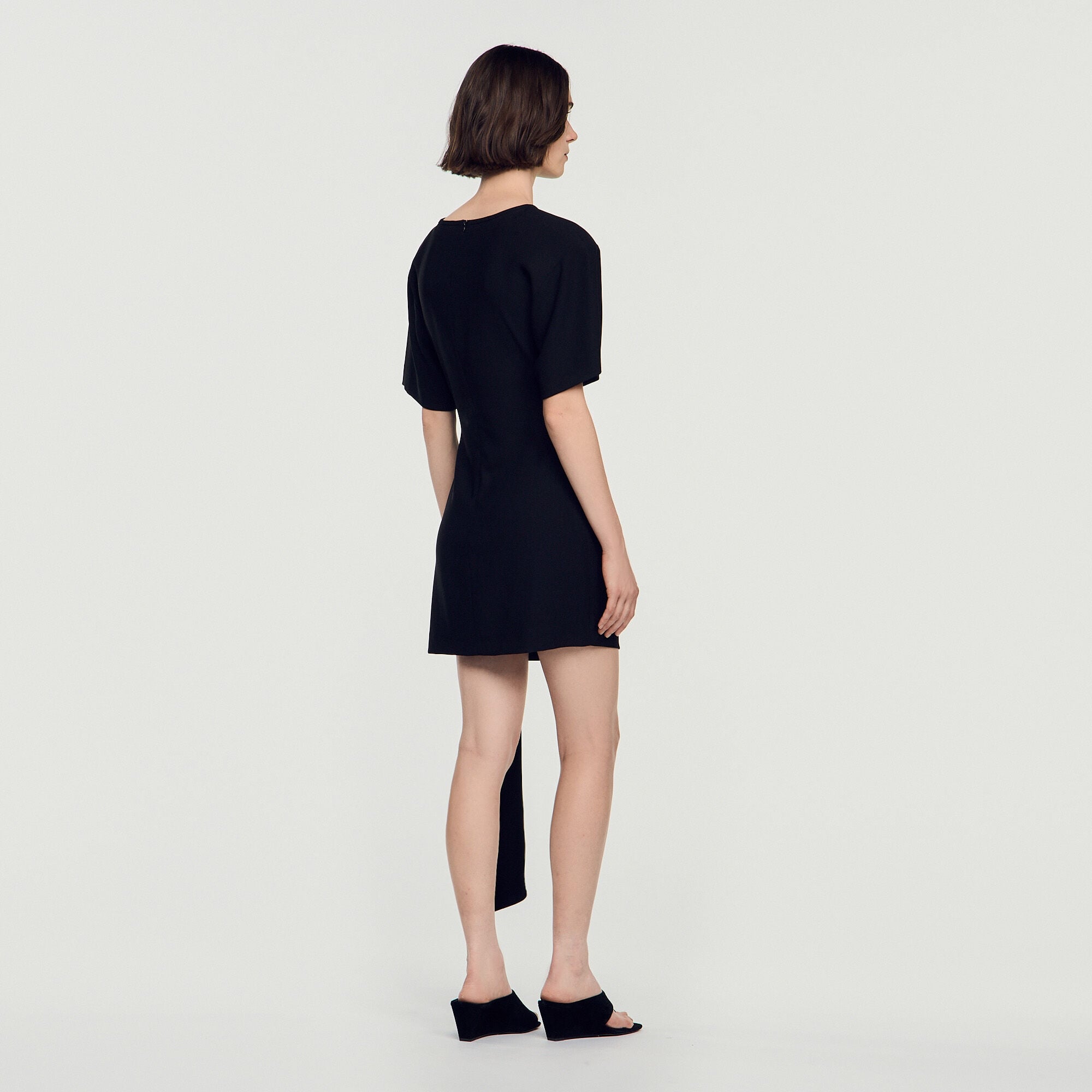 Robe courte drap&eacute;e  - Femme | Sandro Paris