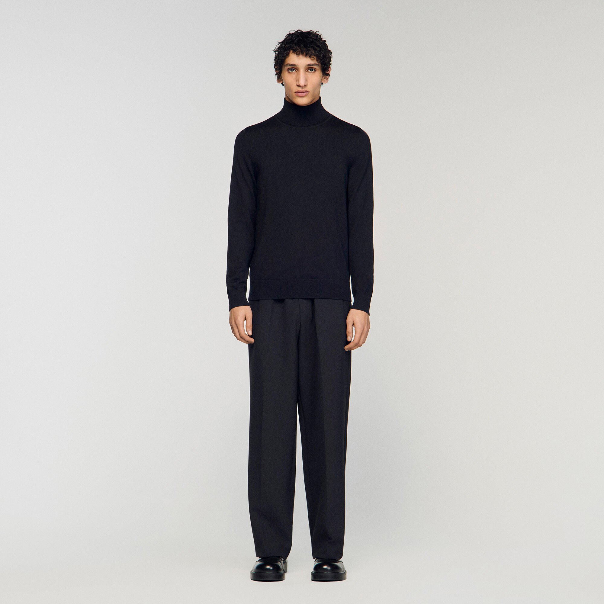 Pull &agrave; col roul&eacute; en laine Homme