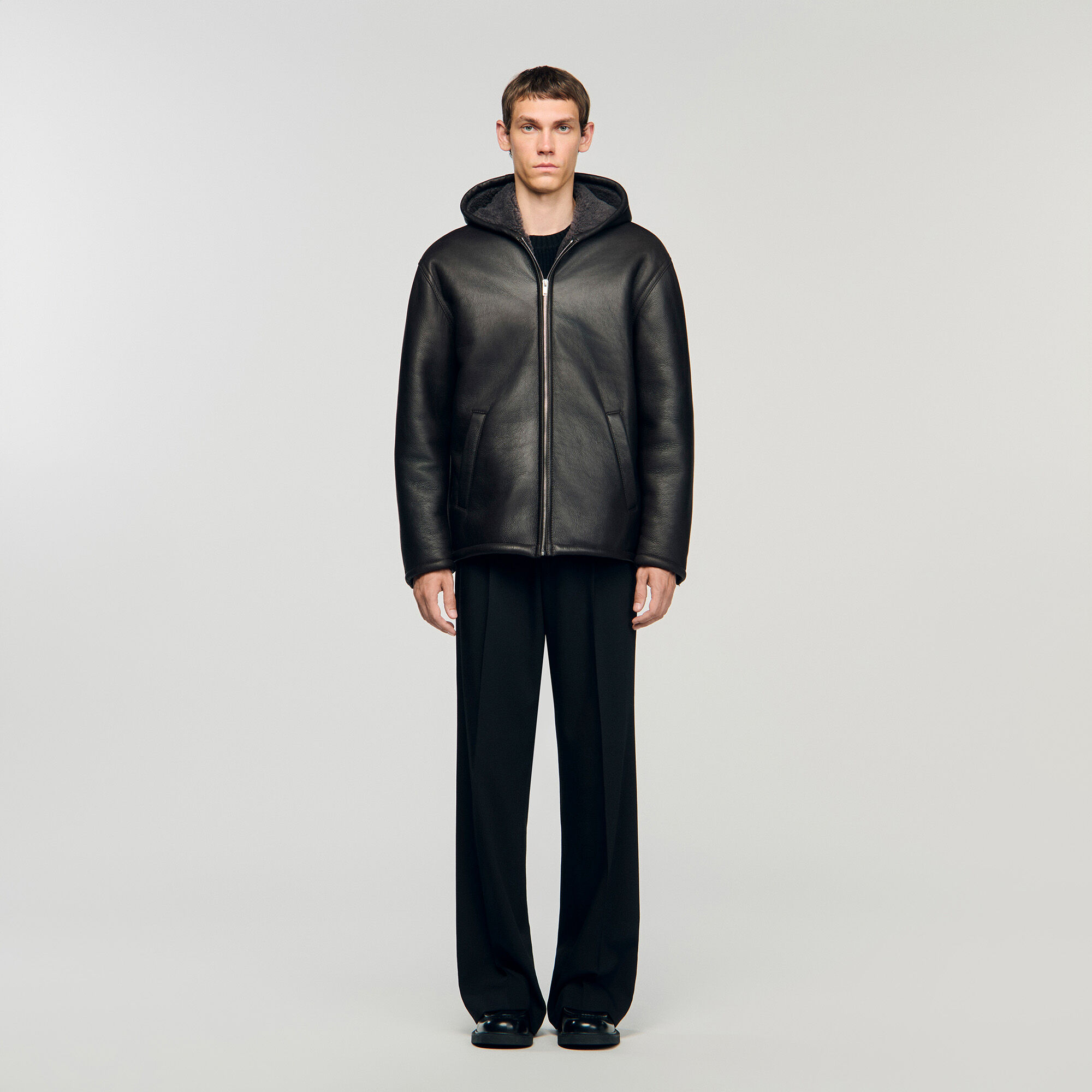 Blouson peau lainée