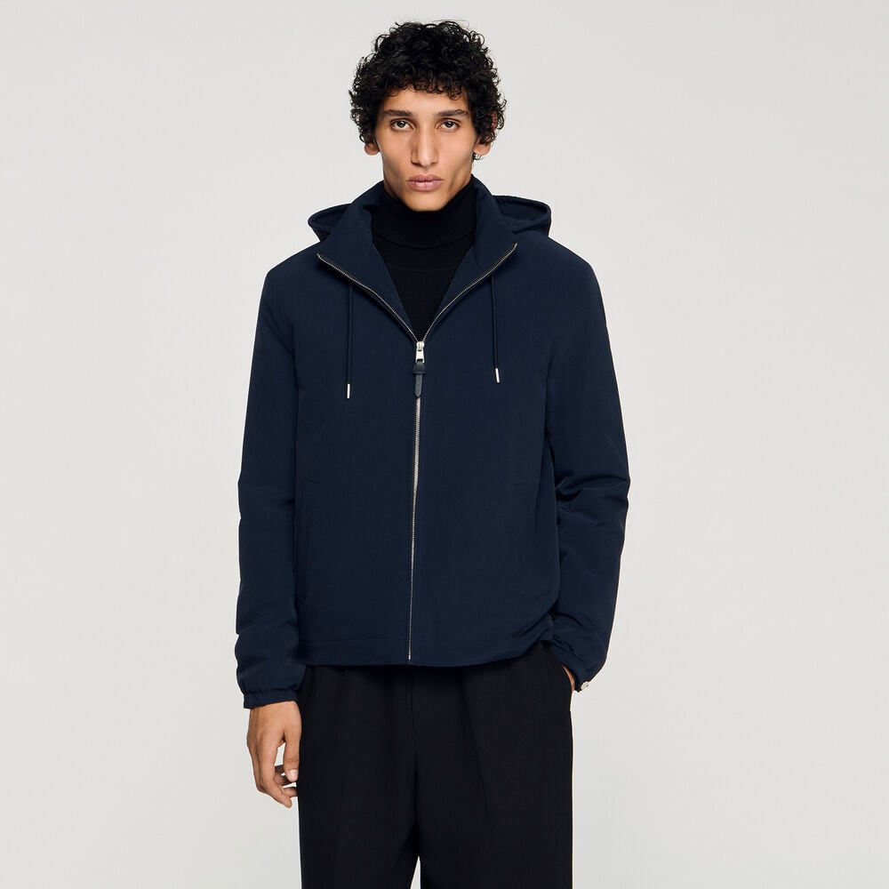 Sandro Blouson zippé à capuche – Midnight Blue – vue 4