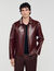 Blouson zippé en cuir