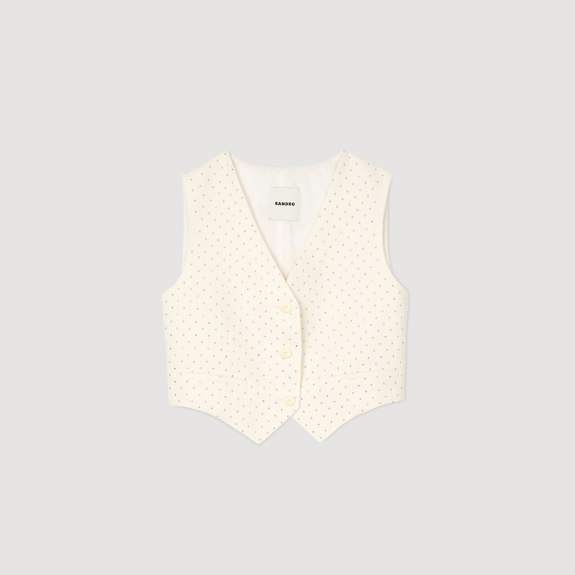 Veston en tweed strassé