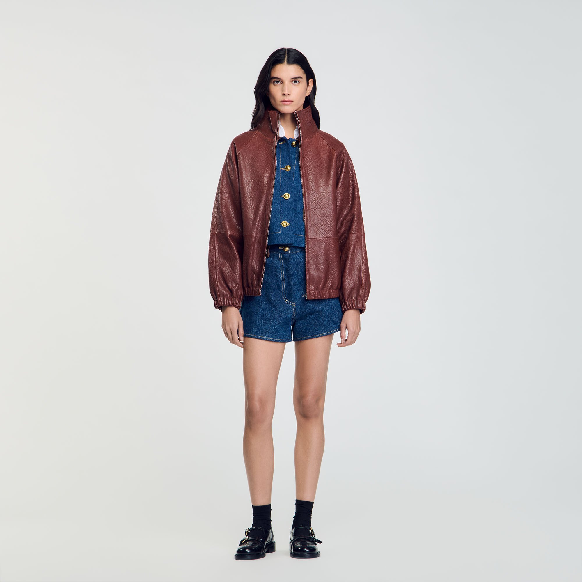 Blouson cuir oversize hot sale