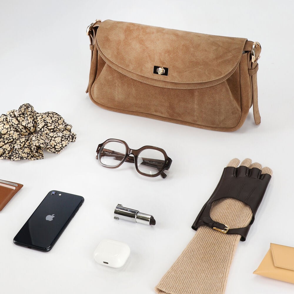 Sandro Sac en cuir en suède Le Mambo – Beige – vue 8