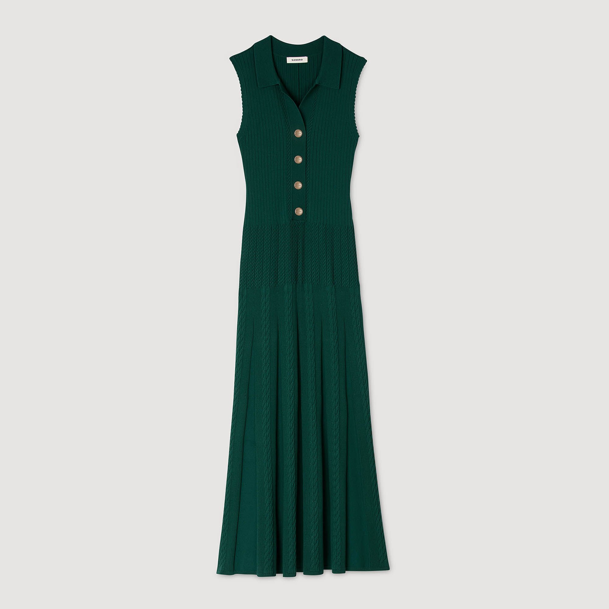 Robe en maille à col polo