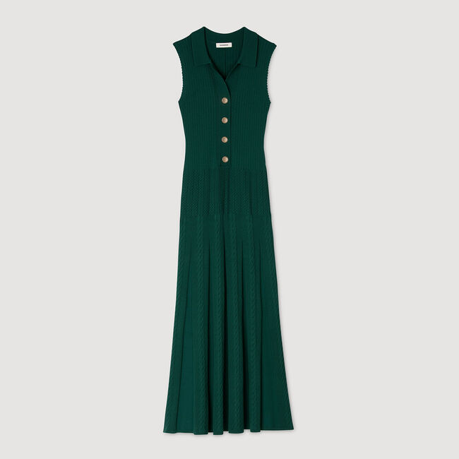 Robe en maille à col polo