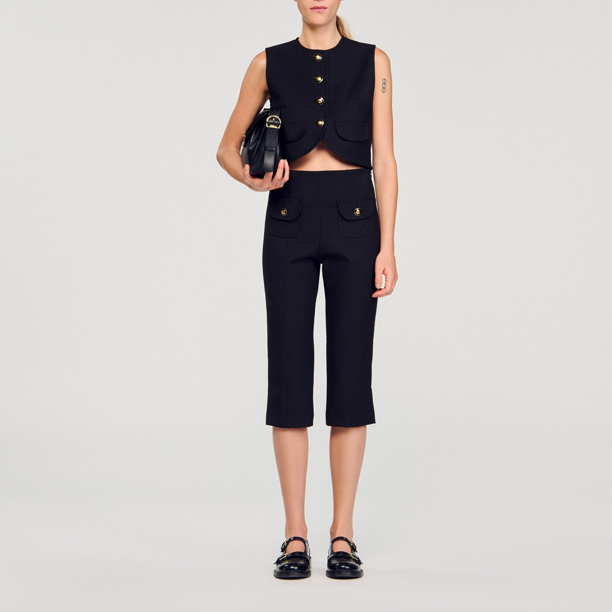 Top court boutonn&eacute; - Femme | Sandro Paris