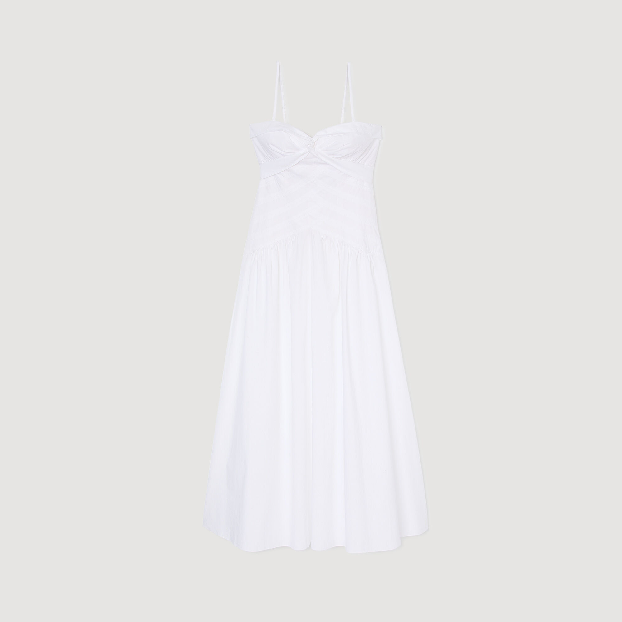 Robe longue à bustier drapé