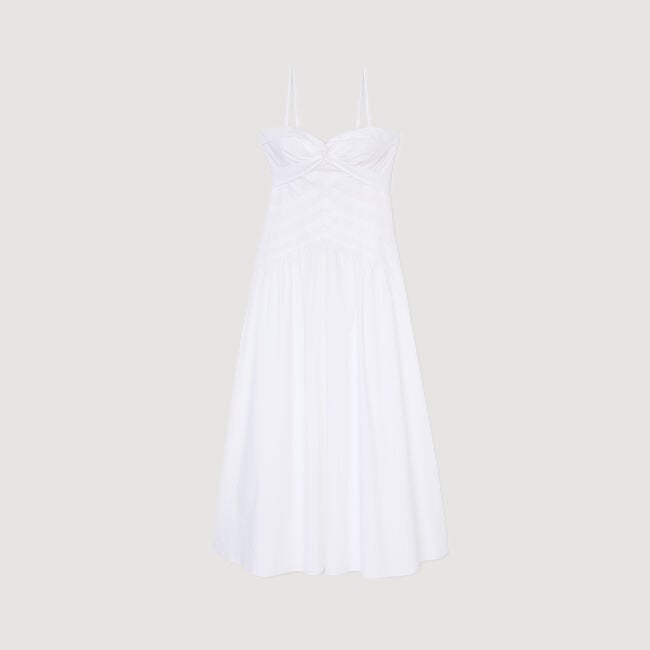 Robe longue à bustier drapé