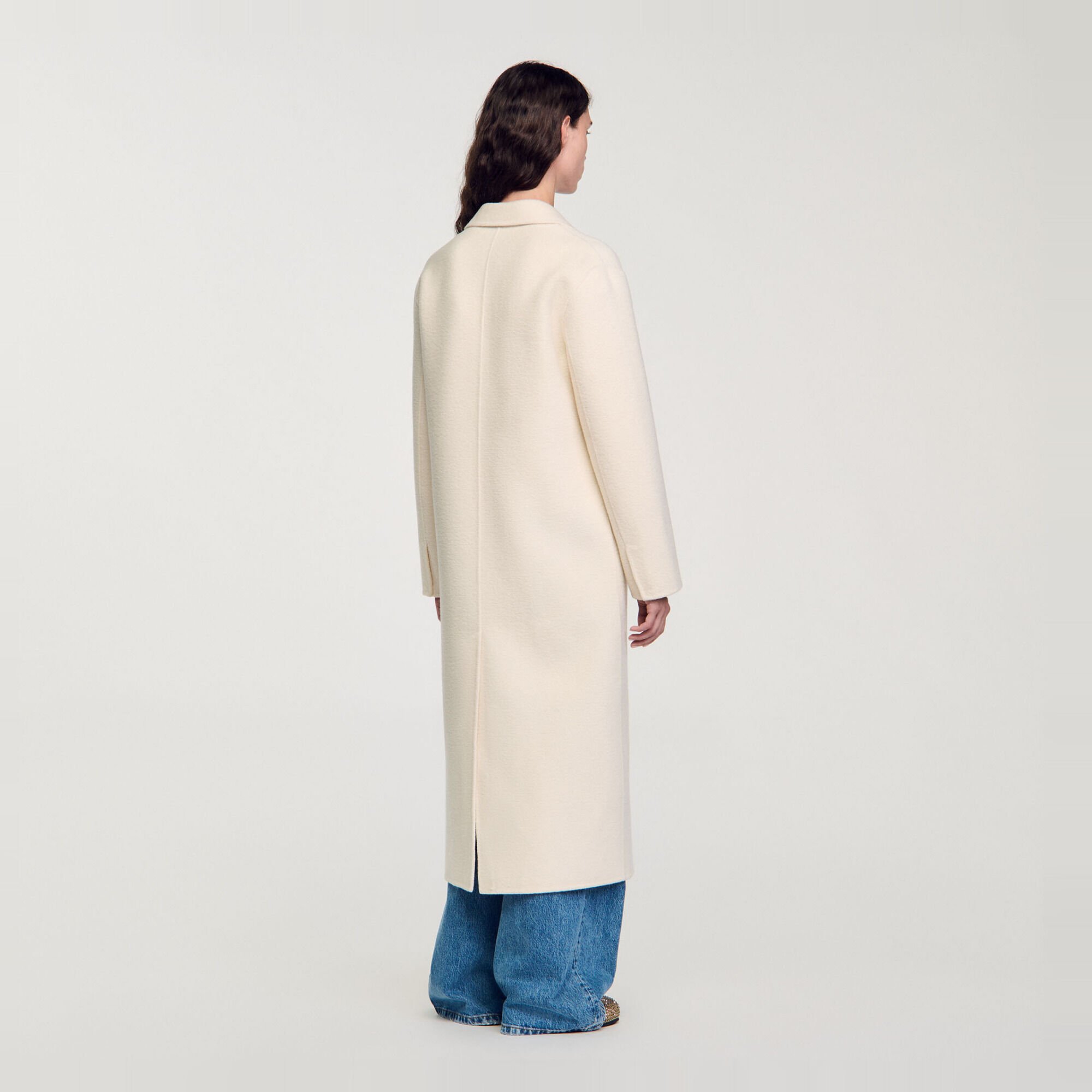 Manteau long en laine mélangée