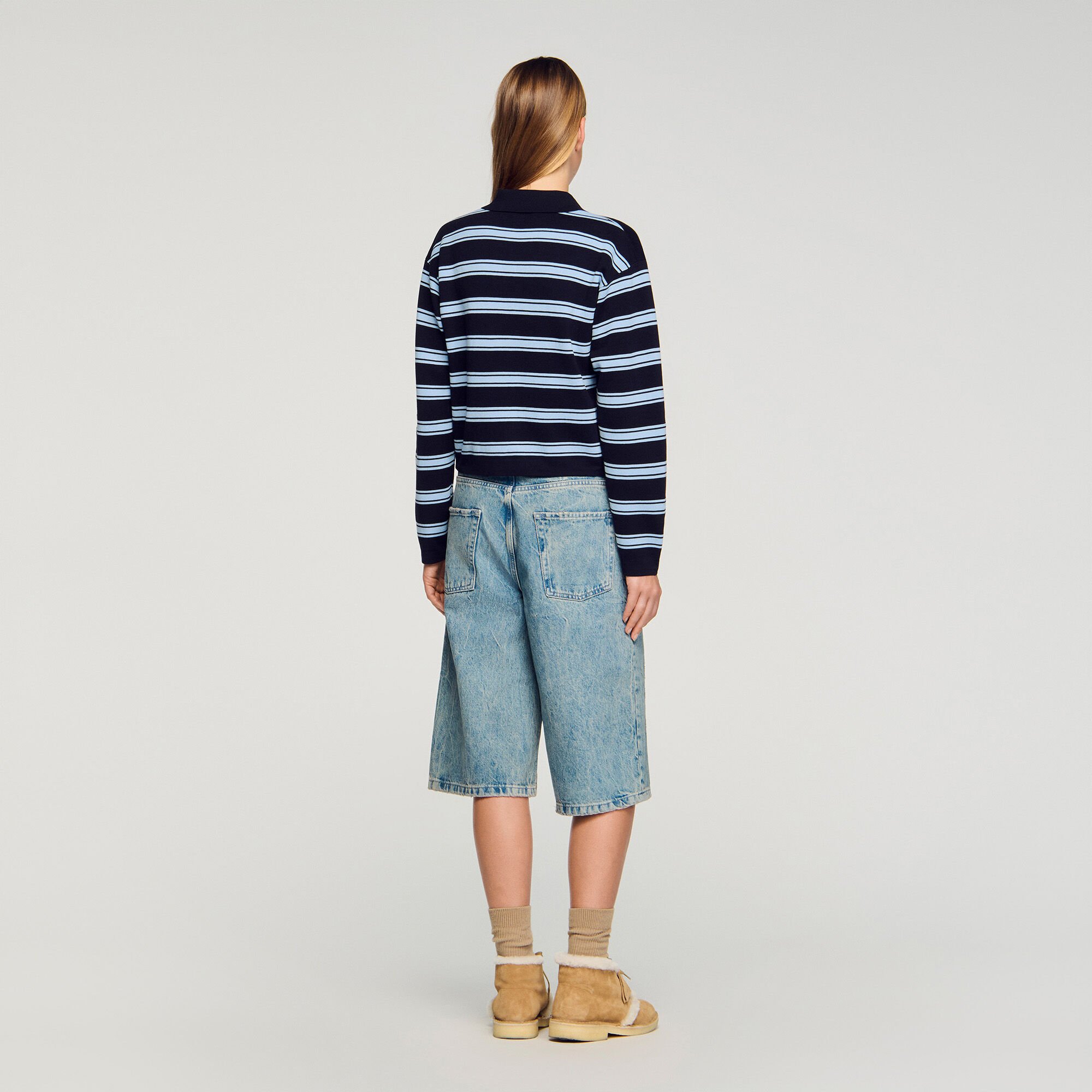 Pull polo à rayures