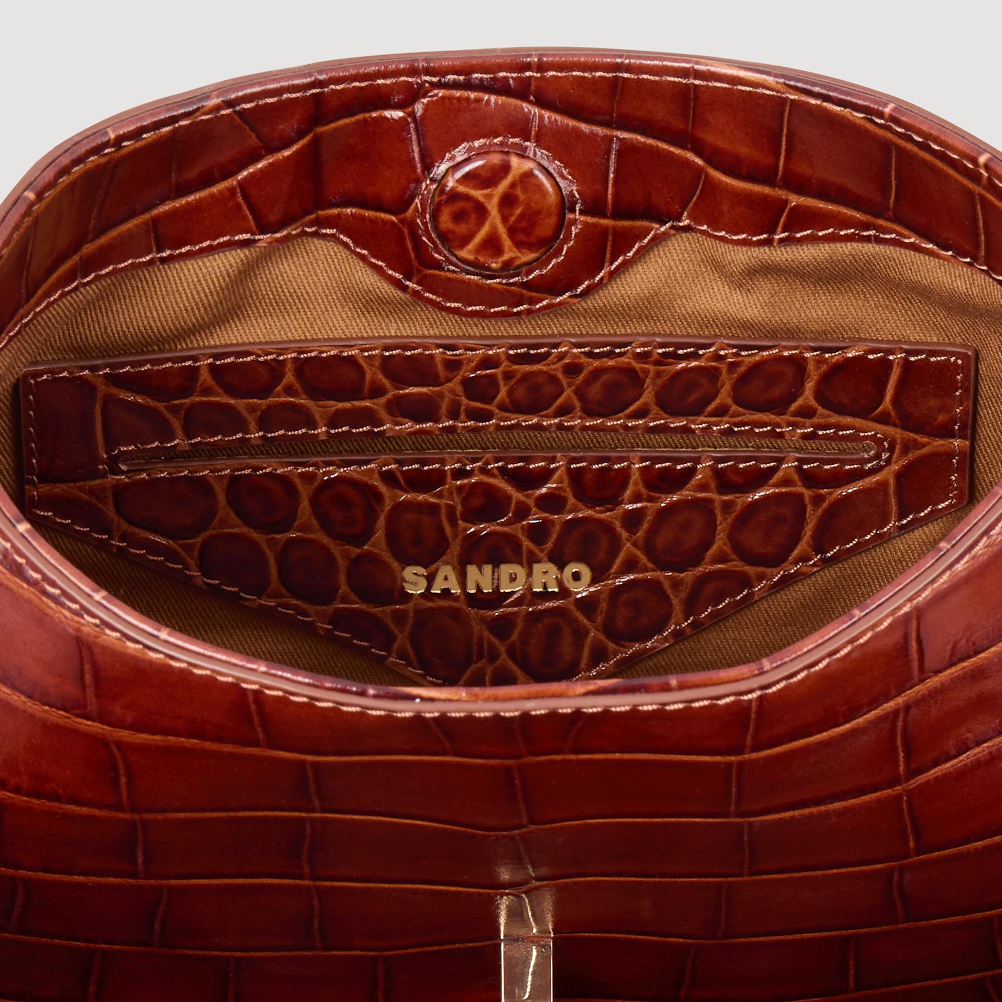 Sac Janet en cuir embossé façon croco