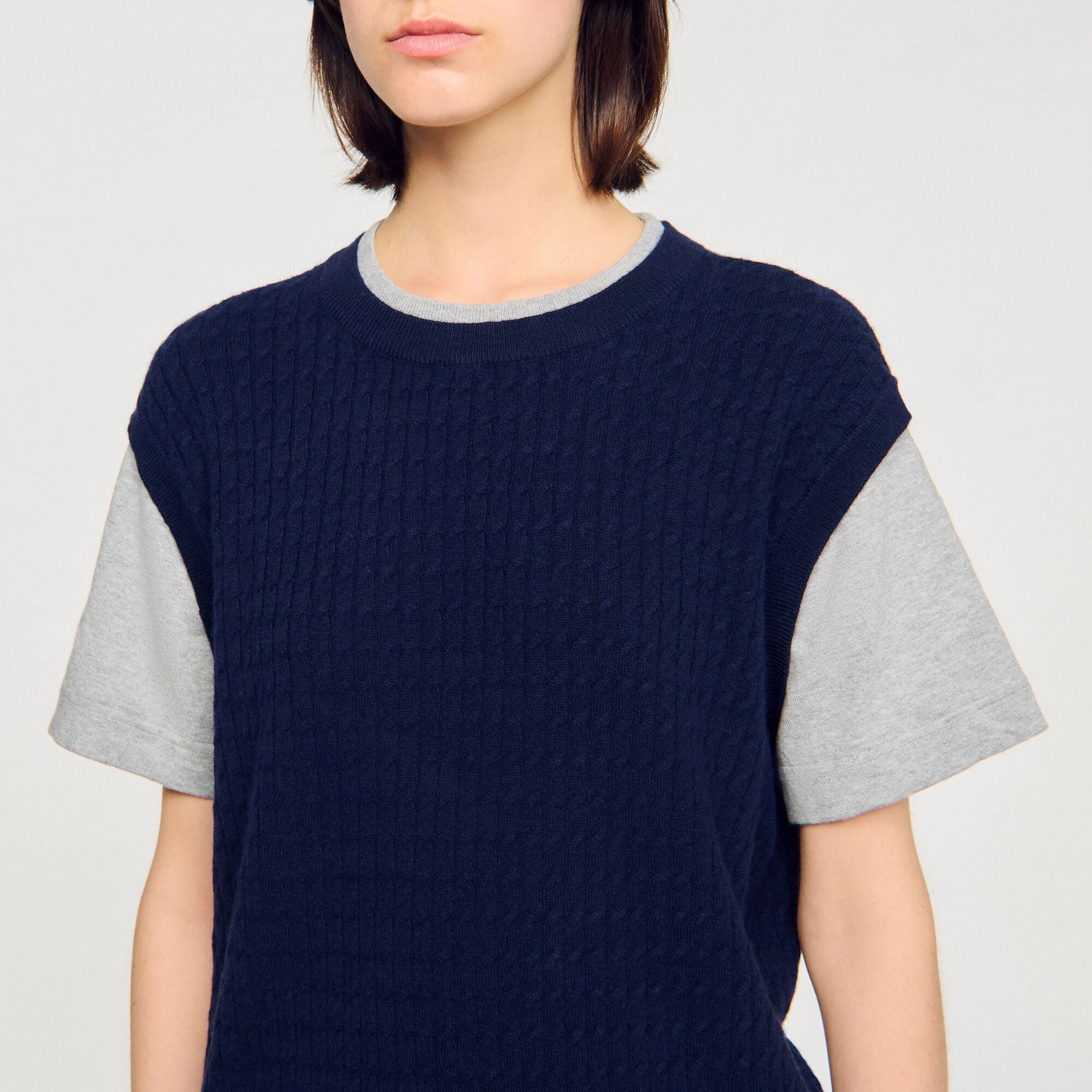 Pull 2 en 1 bicolore - Femme | Sandro Paris