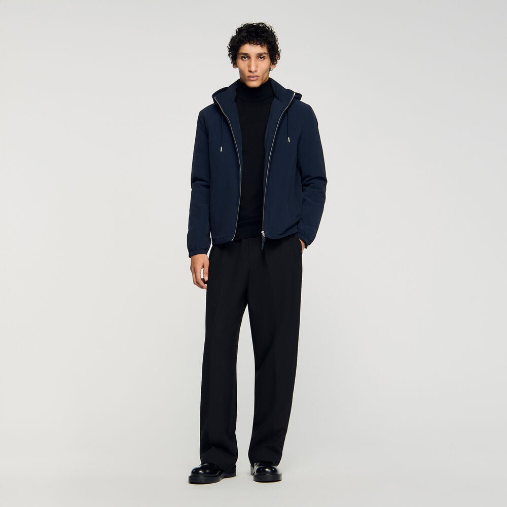 Sandro Blouson zippé à capuche – Midnight Blue