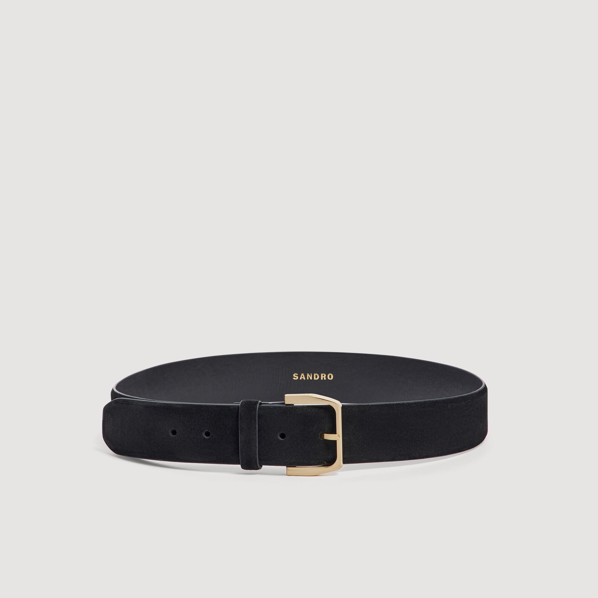Ceinture cuir &agrave; boucle m&eacute;tallique