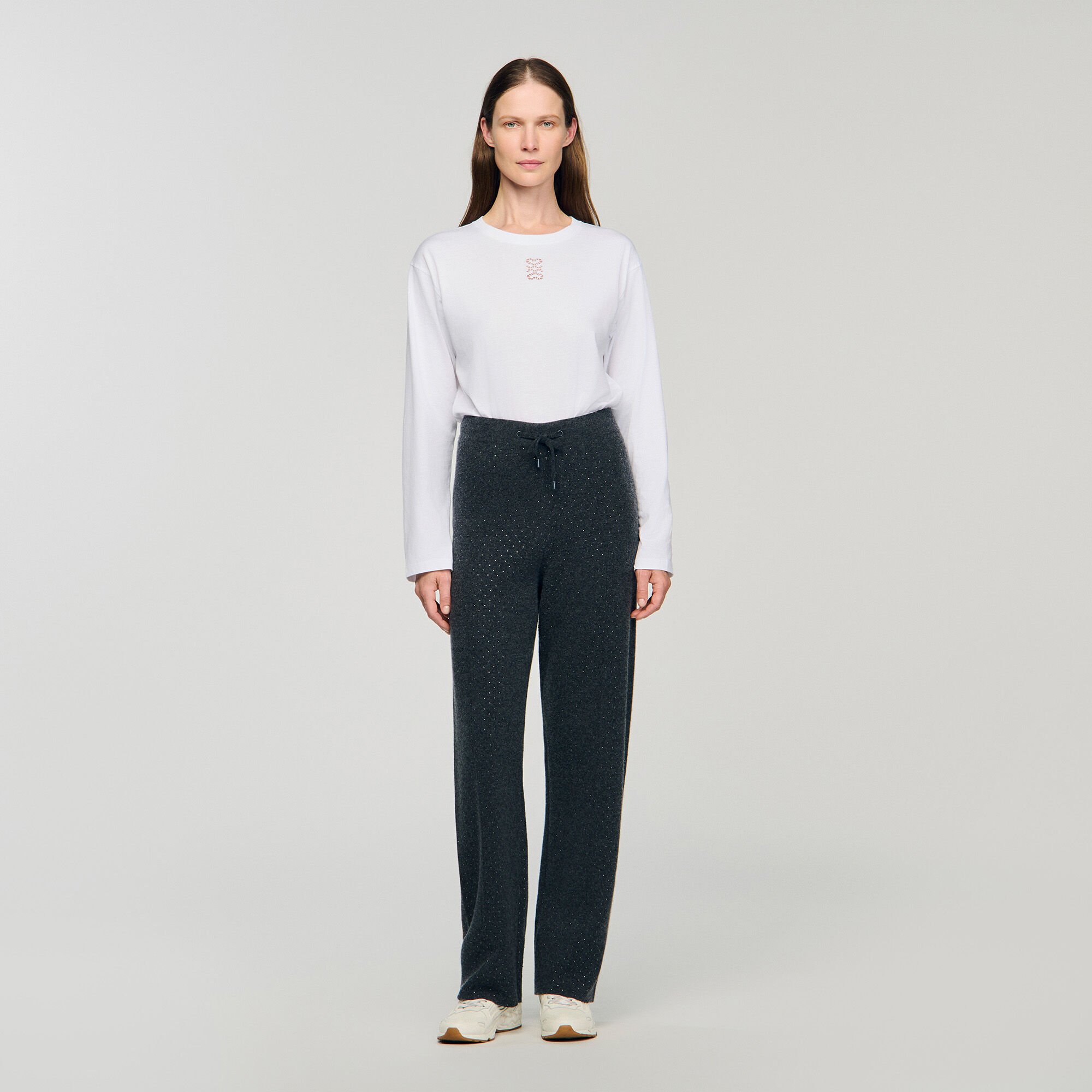 Pantalon en maille à strass