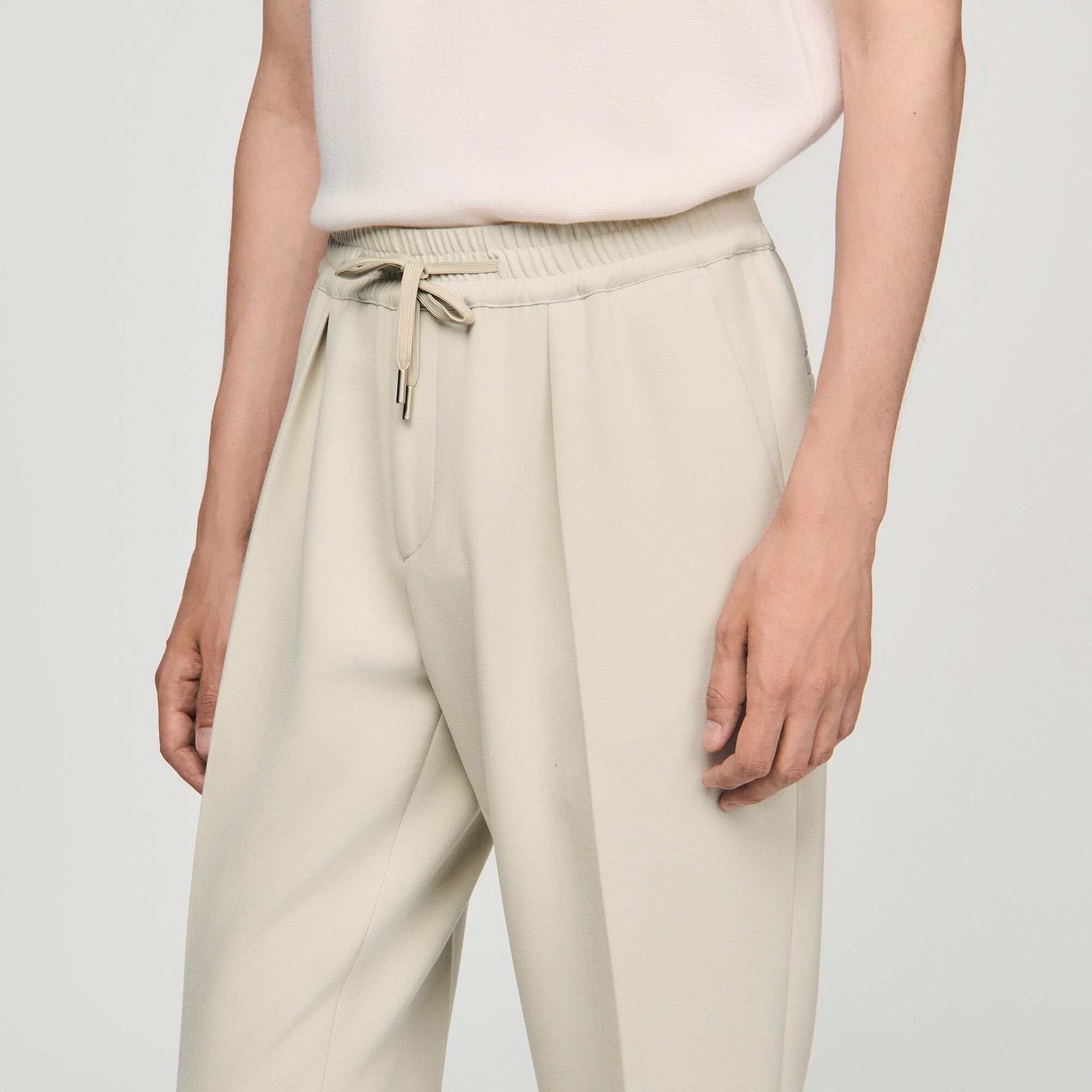 Pantalon droit élastiqué