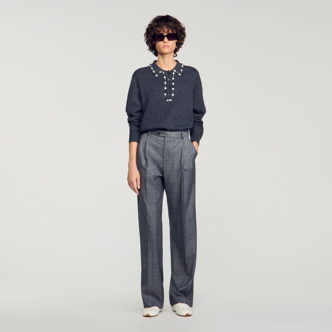 Pull col polo bijoux - Femme | Sandro Paris