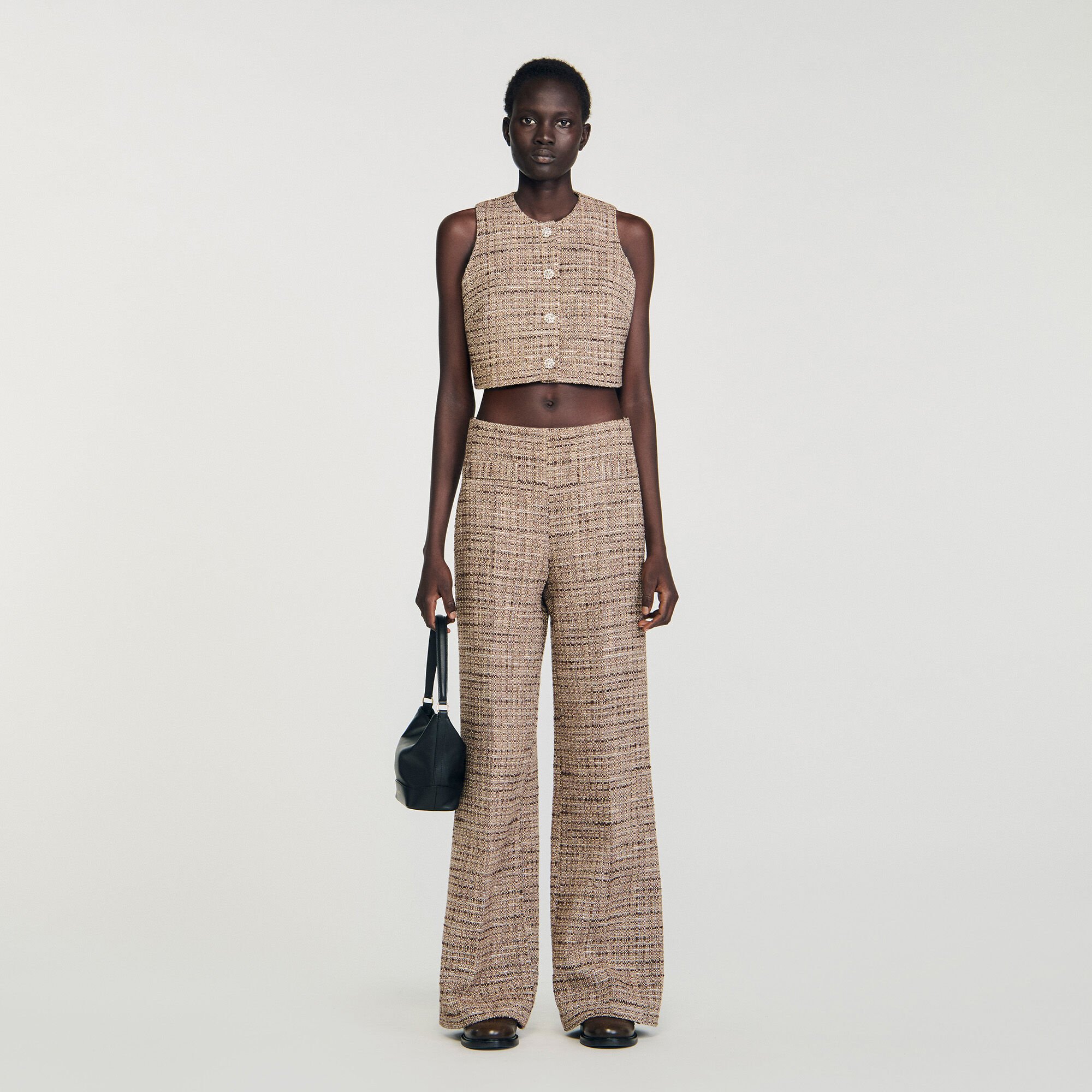 Pantalon en tweed fantaisie
