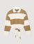 T-shirt rayé à col polo strassé