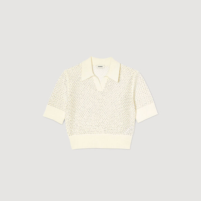 Pull polo court en maille