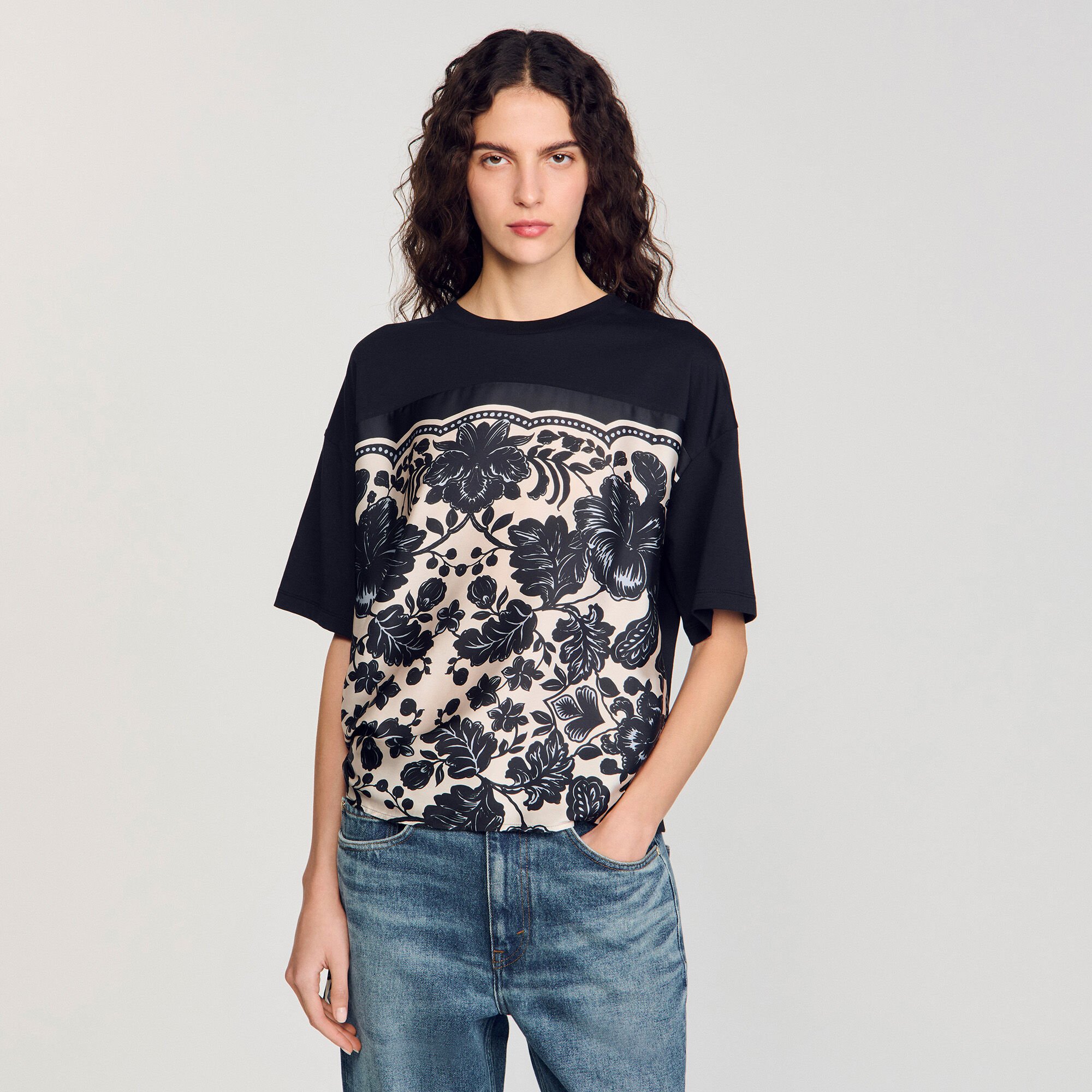 T-shirt à imprimé fleuri 