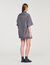 Chemise oversize rayée strassée