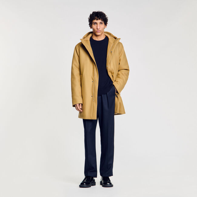 Parka en laine à capuche
