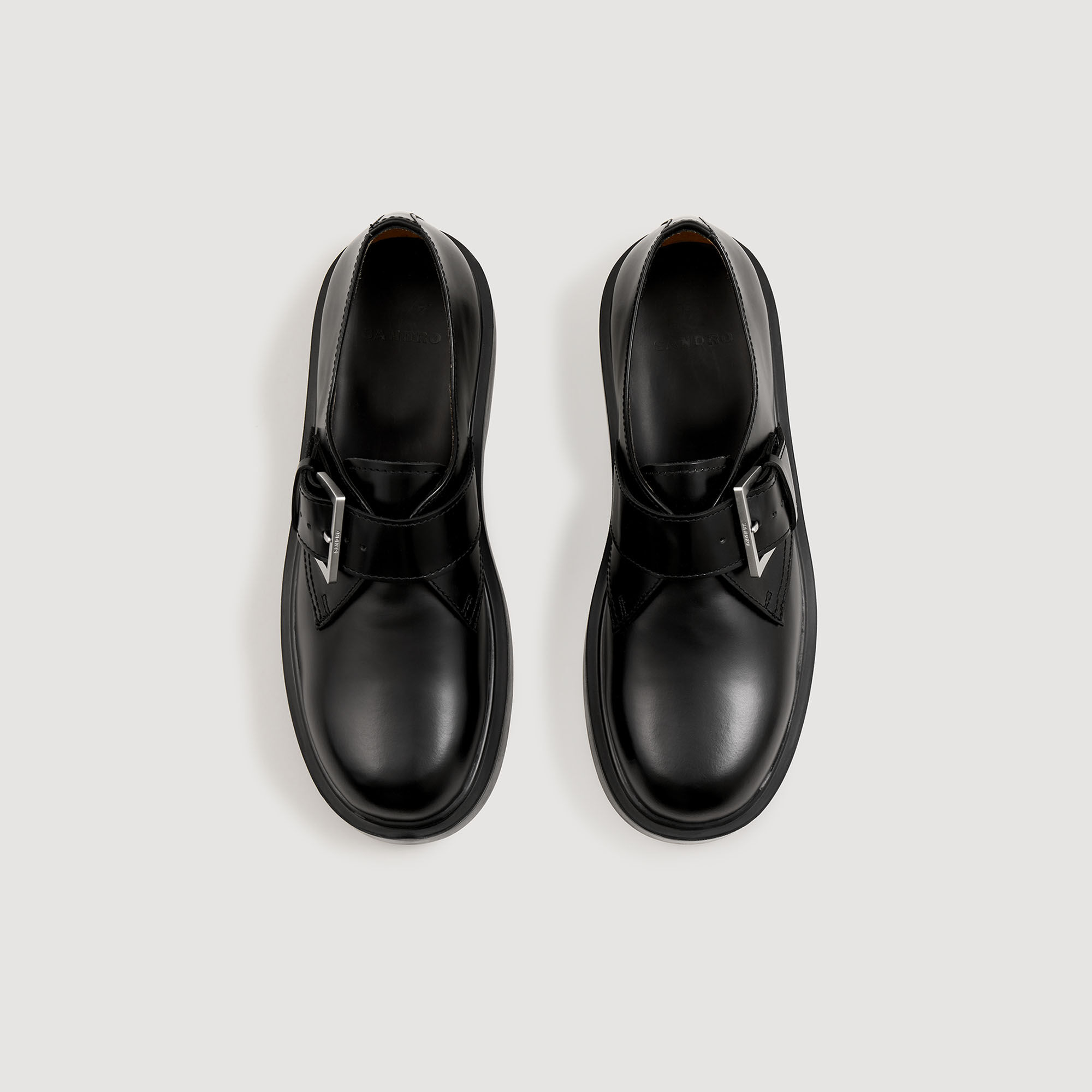 Derbies en cuir glacé