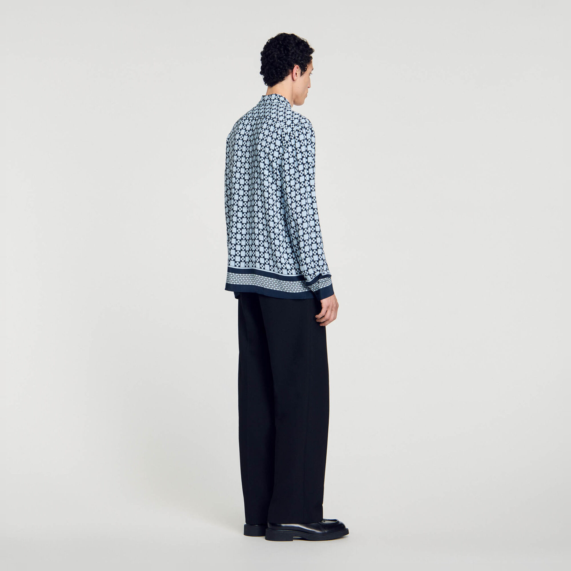 Chemise fluide imprim&eacute; square cross - Homme | Sandro Paris