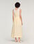 Robe longue en lin &agrave; galon